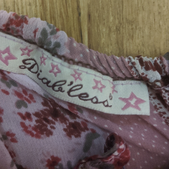 Diab'less Boho Festival Floral Pink Crop Top tank - Picture 3 of 7